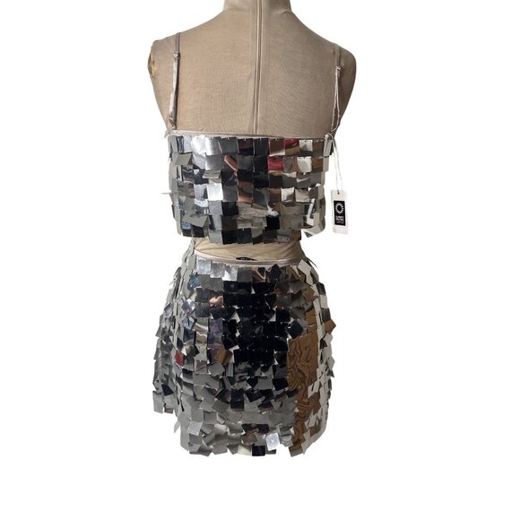 SAYLOR Griselda Skirt Set in Silver XSmall New Womens Tank Top Outfit - Picture 7 of 15